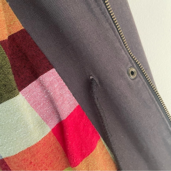 Utility Cotton Jacket Plaid Flannel Gray Mossimo Supply Co. Women’s Size Small - Picture 8 of 13